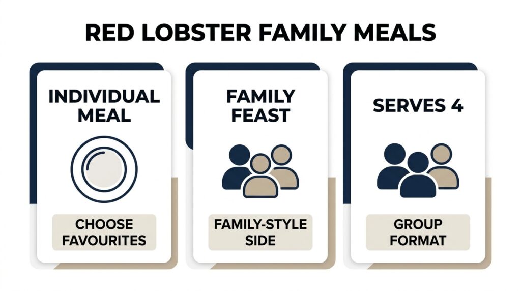 Canada family meal comparison showing individual, family feast and four-person serving formats