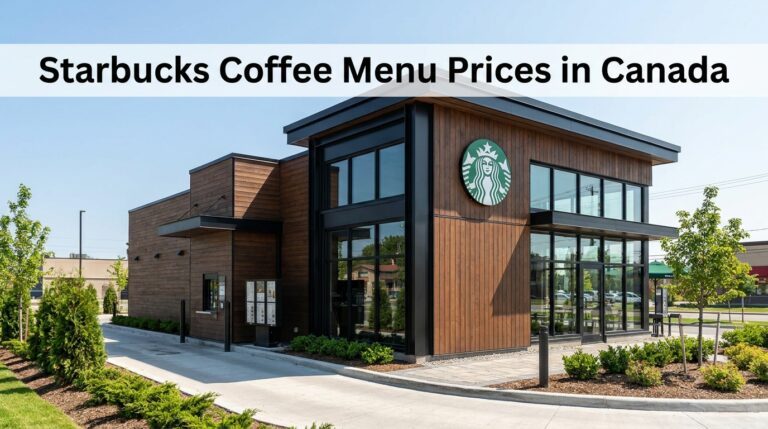 Starbucks Coffee Menu with Prices in Canada